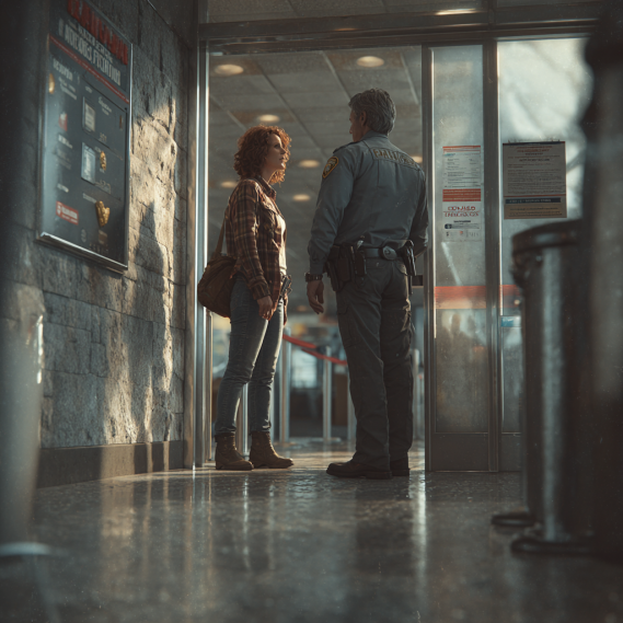 Do Hair Extensions Trigger the Alarm at Airport Security? 16 A person standing calmly in front of a metal detector at an airport, symbolizing a smooth security process.