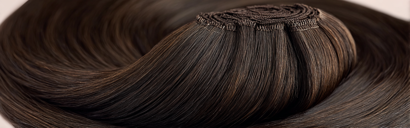 16 Inch Micro Weft Hair Extensions 2 A product photo of Genius Wefts hair extensions in Havana blonde color with golden honey undertones.